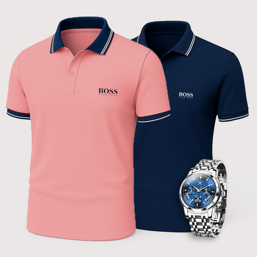 [Buy 2 Pay 1] Hugo Boss Premiere Polo Shirts + Exclusive Watch